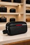 Ar-01 Men's Black Water Resistant Faux Vegan Leather Shaving Care Travel Handbag Portfolio/Clutch Black - 6