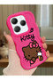 Infinix Hot 40 Pro Compatible Case Camera Protector Red Silicone Couple Phone Case Kitty Pattern