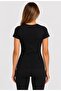Women's Black Lycra Single Jersey Slim Fit T-Shirt-D232 - 3
