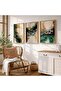 Green Gold Wall Frames 50x70 cm with Outer Frame Set of 3 Interior - 5