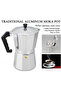 6-Cup Retro Design Aluminum Moka Pot - Stovetop Espresso and Filter Coffee Maker - 5