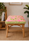 Pink Rose Patterned Decorative Cushion Cover with Green Edges 40X40 cm - 2