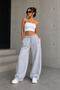 Women's 2-Pack (Black&Gray) Oversize Baggy 2-Thread Loose-Leg Sweatpants - 3