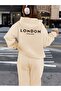 Unisex Men's Women's London England Printed Oversize 3 Thread Hooded Tracksuit Set - 3