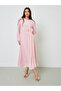 Light Pink Embellished Draped A-Line Maxi Dress - 2