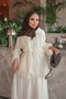 Cream Waist Tie Shirt and Skirt Set - 3