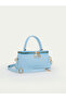 Enzo Model Women's Box Model Leather Handle Zippered Crossbody Handbag and Shoulder Bag - 2