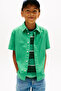 Boy's Oxford Green Short Sleeve Shirt