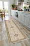 Beige Green Ethnic Chenille Carpet Rug Runner Non-Slip Washable - 3