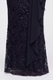 Women's Black V-Neck Short Sleeve Sequined Long Plus Size Evening Dress - 4