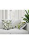 Mediterranean Lemon Themed Digital Printed Gift Set of 4 Throw Pillow Covers in Blue and Yellow Colors - 4