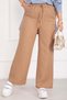 Elastic Waist Linen Trousers Camel - 3