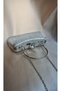 Women's Silver Laser Fabric Metal Handle Special Design Stylish Special Occasion Evening Dress Portfolio Clutch Bag with Extra Chain Strap - 3