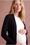 Maternity Black Viscose Blended Open Front Long Sleeve Belted Cardigan Meadow - 4