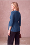 Maternity Petrol Blue Viscose Glitter Double Breasted V-Neck Long Sleeve Nursing Blouse Scarlet - 5