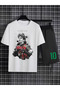 Kaka Leite Printed 100% Cotton Crewneck Children's T-Shirt-Shorts Two-Piece Set