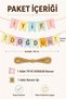 Macaron Colorful Happy Birthday Banner Pastel Birthday Party Ornament Hanging Lettering Decor - 3