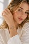 Pink Butterfly Charm Gold Butterfly Detailed Women's Steel Cable Bracelet - 3