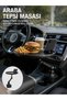 In-car 360° adjustable cup holder tray with wide surface and phone stand - next generation