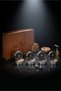 Cocktail & Whiskey Smoking Set – 4 Different Flavoring Shavings, Jet Lighter, Steel Ice, Wooden Box