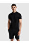 Black Slim Fit 100% Cotton Crew Neck Lycra Basic T-Shirt 50321129-Vr046