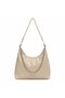 Soft Leather Casual Chain Accessory, Knitted Sleeve Detail, 3-Compartment Shoulder Bag - 2