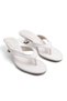 White Flip-Flop Heeled Slippers Daily Low Heel Women's Sandals