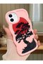 iPhone 12 Compatible Case Camera Protector Pink Silicone Couple Phone Case Tree Pattern