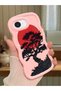 iPhone 16E Compatible Case Camera Protector Pink Silicone Couple Phone Case Tree Pattern