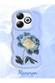 Infinix Smart 8 Compatible Case Camera Protector Blue Silicone Couple Phone Case Cover Floral Pattern - 2