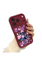 iPhone 17 Pro Compatible Case Camera Protector Burgundy Silicone Couple Phone Case Butterfly Pattern - 2