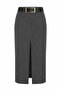 Gray Skirt with Belt and Slits