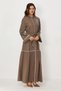 Embroidered Linen Dress with Belt 46481