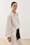 Striped Patchwork Modal Shirt Ecru - 2