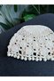 Ecru Beaded Detailed Knitted Beanie – Bohemian Summer Hair Accessory - 3