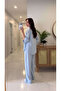 Lales Baby Blue Shirt Pants Tencel Set - 2