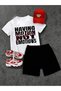 Streetwear Style Having Motion Not Emotions Printed Kids T-Shirt Shorts Bottom-Top Combination Set