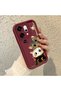Oppo Reno 14 Pro 5g Compatible Case Camera Protector Burgundy Silicone Couple Phone Case Cat Pattern - 3