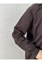 Akınay Printed and Embroidered Stitching Detail Sweatshirt-Eu2683 Brown - 3