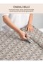 100% Cotton Satin Fabric 100X155 cm Cream Background Blue Orange Geometric Floral Pattern Patchwork Fabric - 8