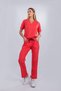 Zarf Collar Doctor Nurse Uniform with Removable Sleeves Soft Lycra Scrubs Coral Color - 3