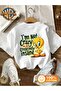 Unisex I'M Not Crazy Tweety Coast Printed Oversize Crew Neck T-Shirt - 3