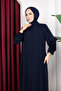 Medina Silk Plain Elif Ferace (Navy Blue) - 6
