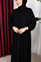 Medina Silk Azra Ferace with Pocket Detail (Black) - 2