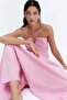 Godet-pleated cotton skirt