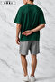 Bklyn Printed Cotton Fabric Unisex T-Shirt-Grey Shorts Set - 4
