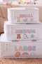 3-Piece White Children's Room Suitcase Organizer Set Travel Bag Organizer Set - 3