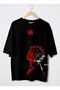 Children's Printed Crew Neck Short Sleeve Black T-Shirt