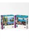 Double Set Against the Lake Shore and the Harbor - 1000 + 500 Piece Double Puzzle Set