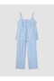 Alita City Women's Pajama Set with Striped Heart Pattern and String Straps with a Difference - 5